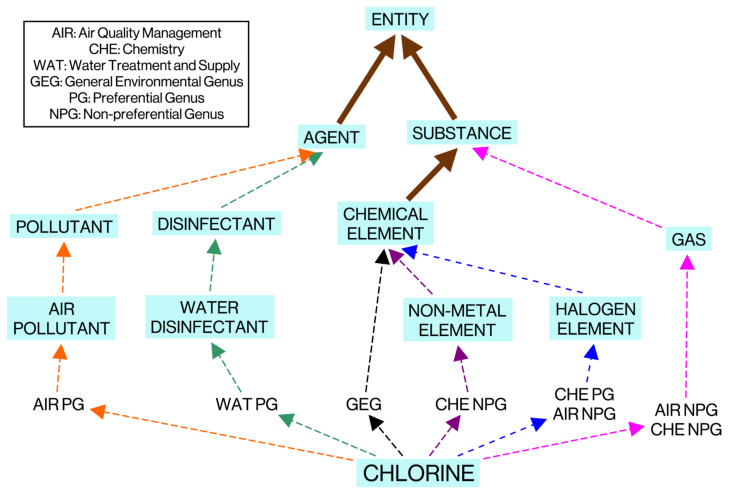 Figure 36. Hierarchical paths of CHLORINE in all domains